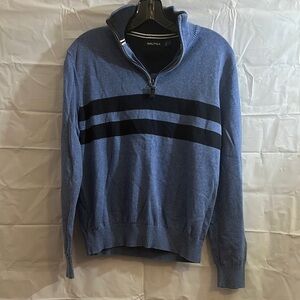 Nautica two tone Blue quarter Zip Sweater size medium